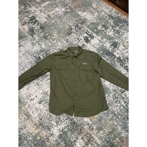 Field & Stream Men's Fishing Shirt Green Vented Long Sleeve Size XXL